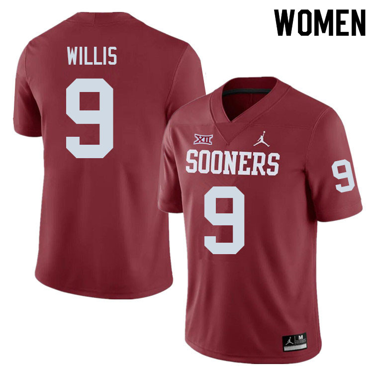 Women #9 Brayden Willis Oklahoma Sooners College Football Jerseys Sale-Crimson - Click Image to Close